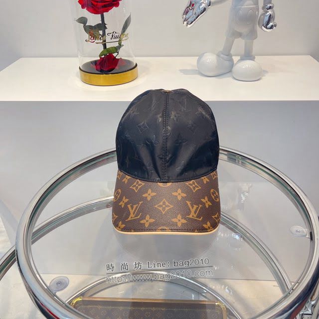 LV新品男士帽子 路易威登老花拼接棒球帽鴨舌帽  mm1317